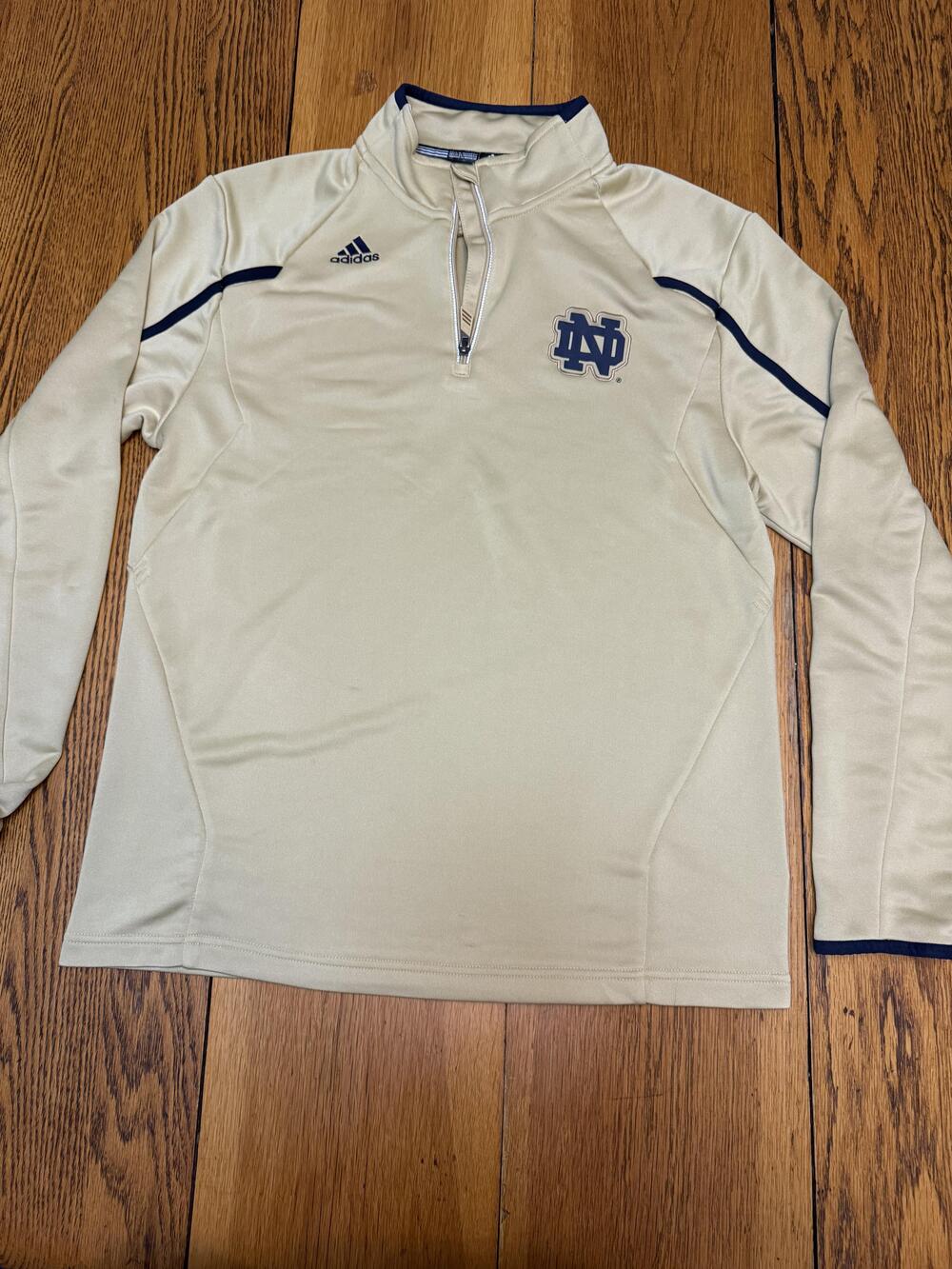 Notre Dame Fighting Irish Shirt Mens Medium NCAA Football Adidas Climalite Pullo